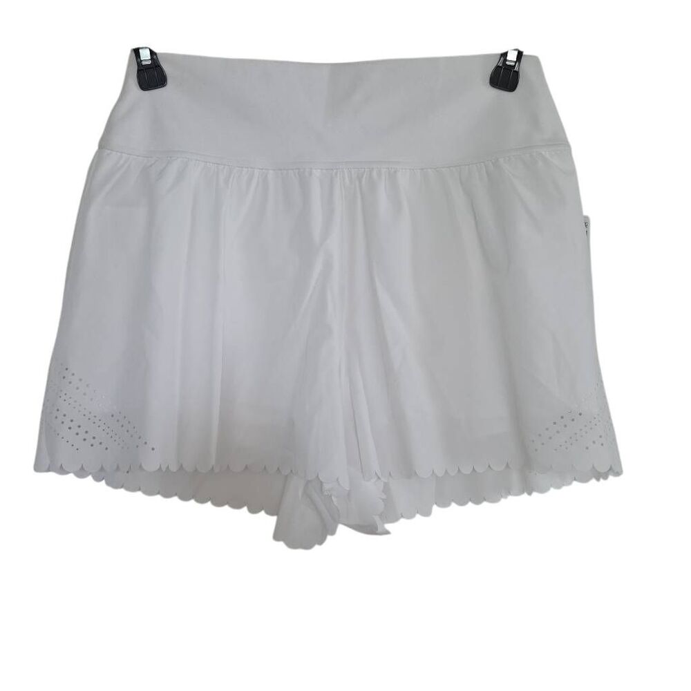 Yogalicious Lux Women's Size XL White Lightstreme All for Sun Scalloped Shorts